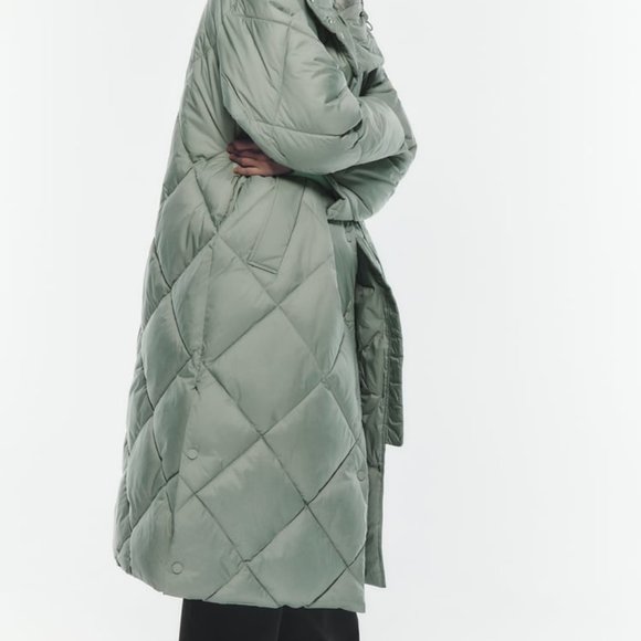 ZARA LONGLINE QUILTED JACKET - Picture 9 of 11